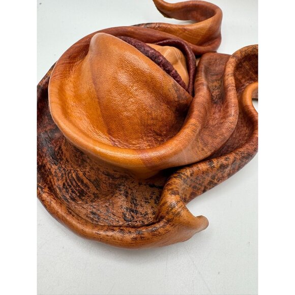 Vintage Leather Handmade Face Sculpture 3-D Signed A. Rodriguez Copala Mexico - Picture 10 of 10